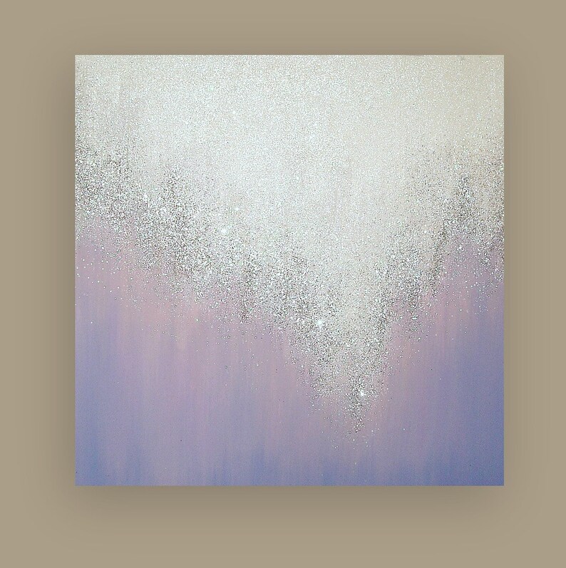 Glitter Painting Abstract Art Acrylic Mixed Media Ora Etsy