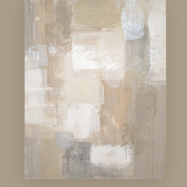 Art,Paintings,Acrylic Art, Abstract Painting,Canvas Art,Original Painting by Ora Birenbaum White Sands 11 24x30x1.5"