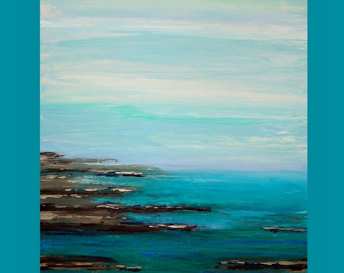 Art Abstract Beach Abstract Painting Original Art on Canvas Etsy