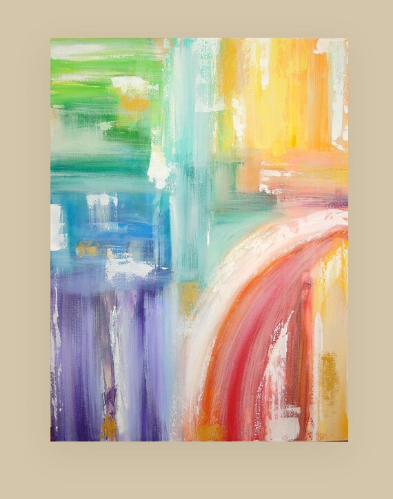 Abstract Painting Original Art on Gallery Canvas Titled Etsy