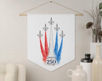 America 250 Airshow Jets vimpel | Patriotisk röd vit blå banderoll