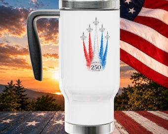 America 250 Jet Flyover Travel Mug | Stainless Steel 14oz