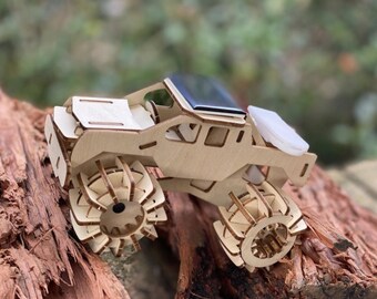 Model car 3D Ply Wood puzzle- Build and Paint your own 4 x 4 Truck Car craft kit with MOTOR (solar or battery)