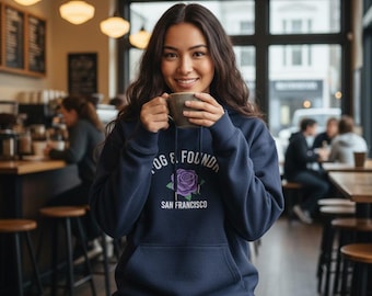 San Francisco Hoodie, Purple Sf Sweatshirt, Unisex Cotton Fleece Pullover, Cozy Streetwear, San Francisco Gift, California Souvenir