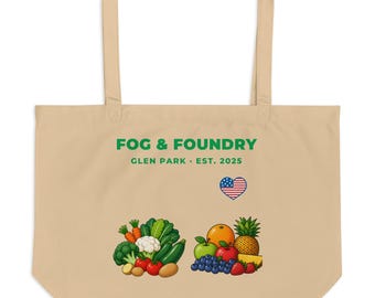 Large Organic Green Cotton Tote | Father's Day Gift Idea | Fog & Foundry