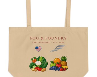 Borsa tote grande in cotone biologico — Rossa / Idea regalo per la festa del papà / Fog & Foundry