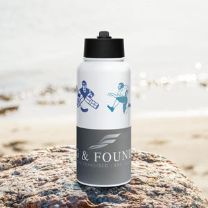 Athlete Water Bottle - Charcoal Stainless Steel, Wide Mouth Straw