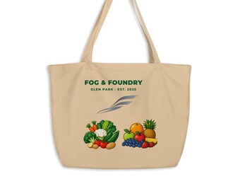 Large Organic Cotton Tote — Park Green, Father's Day Gift Idea | Fog & Foundry