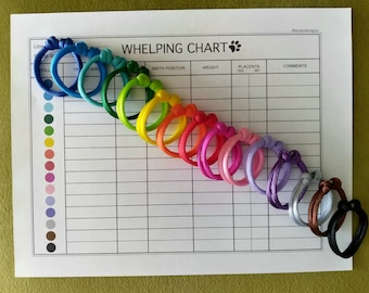 Whelping Chart, Puppy & Kitten Weight, Vaccination Records (PDF Download) Printable Chart ONLY