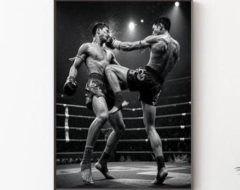 Muay Thai Kampfkunst Druck | Kraft in Bewegung | Druckbare Digitaler Download | 68