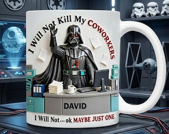 Personalized Funny Coworker Coffee Mug - Custom Darth Vader Office Gag Gift for Star Wars Fans