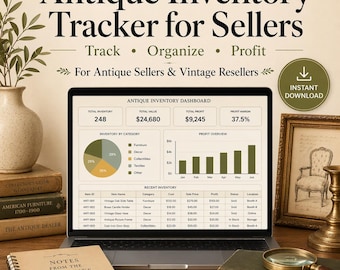 Antique Reseller Excel Workbook | Vintage Inventory Tracker System (Digital Download)