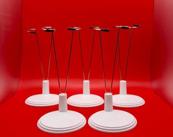 高さ調節可能な20cmドールスタンド5個セット（6.8～9.8インチの人形に対応）、白いプラスチック製サポートホルダー（人形とポンポンは含まれていません）