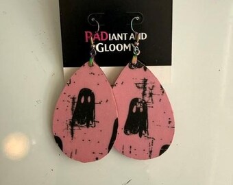 Pink with black ghosts- Sarah Sanderson