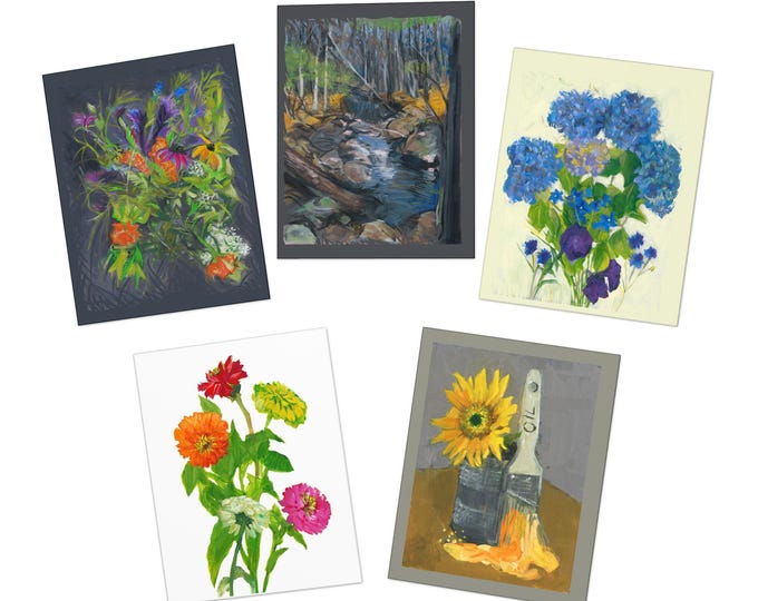 Multi-Design Greeting Cards Set for Every Occasion, Note Cards, Art Cards, Floral Cards, Handmade Stationery, Birthday & Thank You Cards