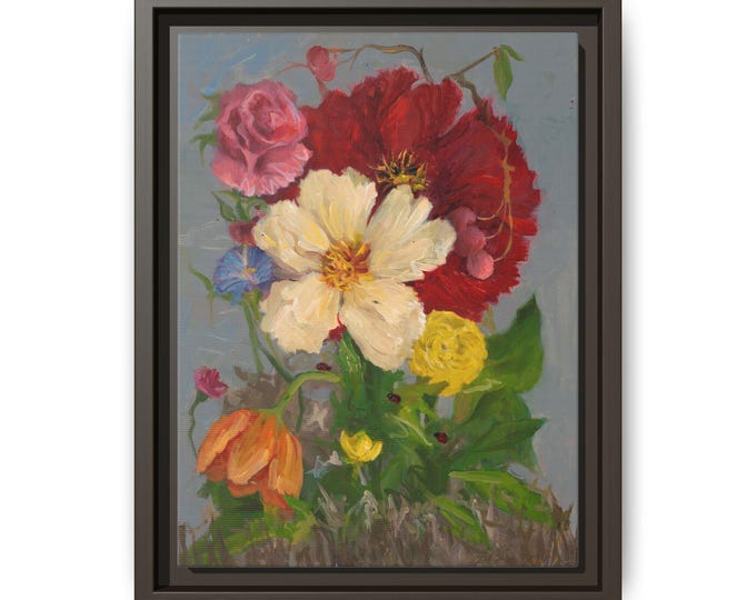 Floral Framed Art Print, Colorful Wall Decor, Home Decor Gift, Nature-Inspired Artwork, Vibrant Wall Art, Unique Gift Idea