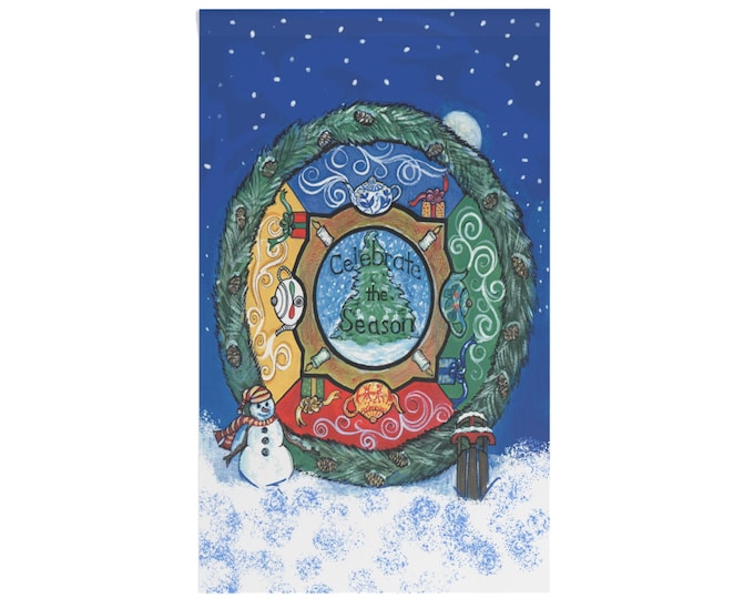 Seasonal House Banner, Cozy Home Decor, Holiday Wall Art, Winter Decorations, Celebrate the Season Banner