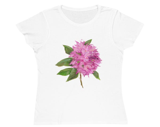 Floral Bliss Women's T-Shirt - Organic Cotton, Casual Wear, Nature Lover Gift, Spring Fashion, Eco-friendly Tee