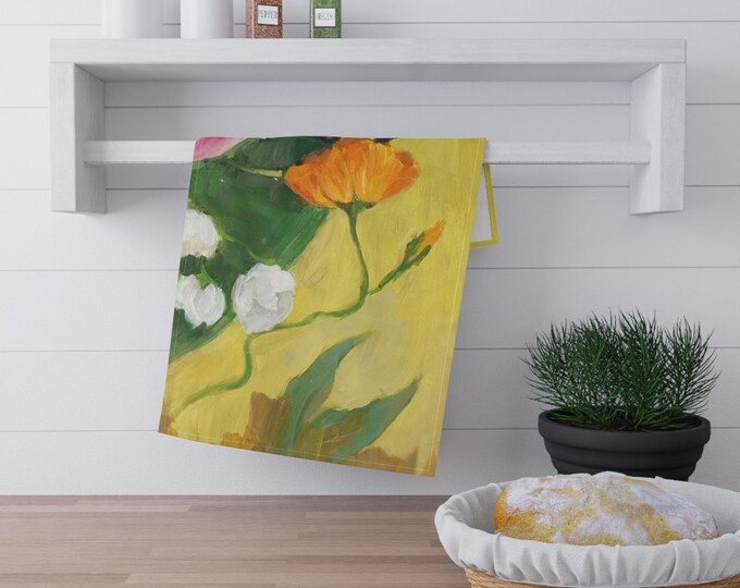 Summer Vibes Tea Towels, Kitchen Towels, Dish Towels, Cotton Towels, Poly Towels, Bright and Cheerful Design