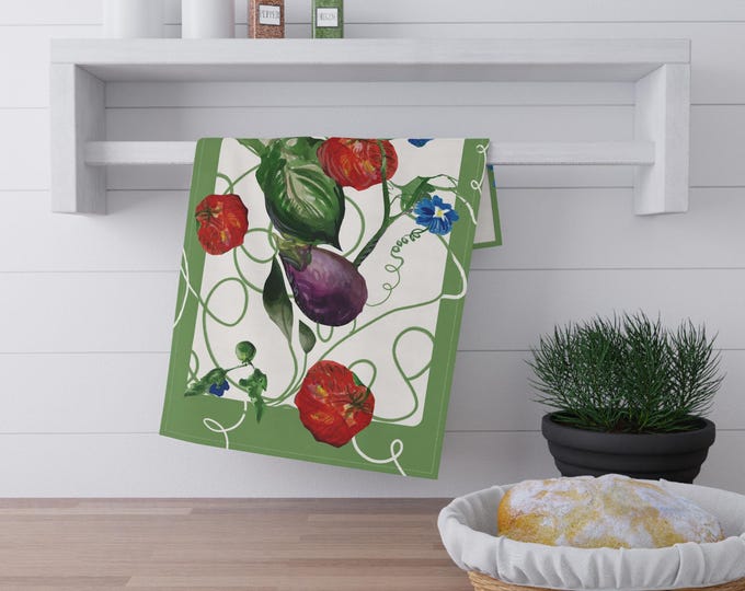 Botanical Tea Towels for Kitchen Decor, Colorful Cotton, Gift for Home Cooks, Eco-Friendly, Summer Kitchen Essentials, Floral Design