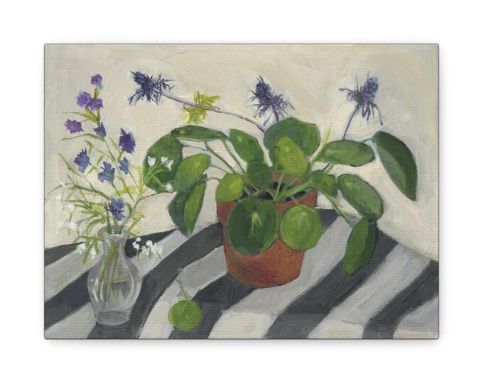 Floral Canvas Art, Botanical Wall Decor, Modern Home Decor, Gift for Plant Lovers, Living Room Artwork, Nature-Inspired Decor