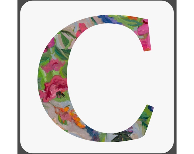 Custom Floral Initial Satin Posters - Personalized Wall Art, Home Decor, Gift for Her, Nursery Decor, Custom Name Print