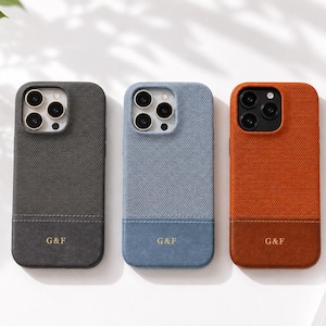 Customizable Braided Vegan Leather Phone Case – Personalized Monogram Initials, Customized Gift for Her