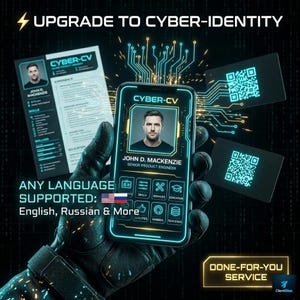 Sitio web de portafolio cyberpunk / Currículum interactivo de hacker / Servicio "Hecho a medida"