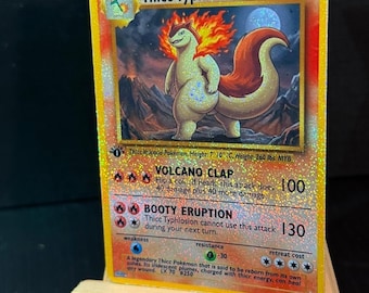 Handgefertigte dicke Typhlosion-Pokémon-Karte