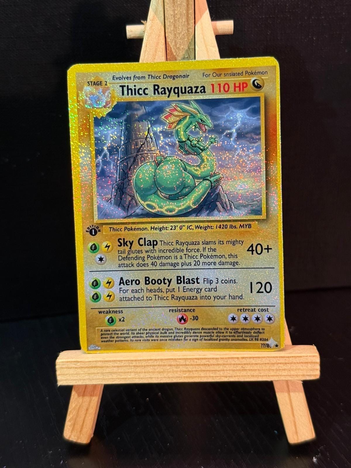 Thicc ポケモンカード アートフレーム Thicc Rayquaza Pokemon Card Handmade - Etsy