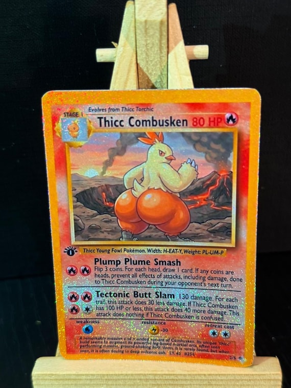 chicken pokemon card POKMON GAME sv11W 156/086 AR Thicc Combusken Pokemon Card Handmade
