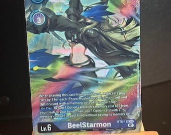 Beelstarmon Digimon-Karte, handgefertigt, komplett holografisch, BT6-112, komplett holografisch