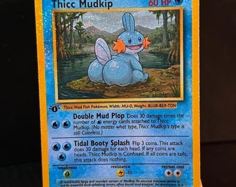 Handgefertigte dicke Mudkip-Pokémon-Karte