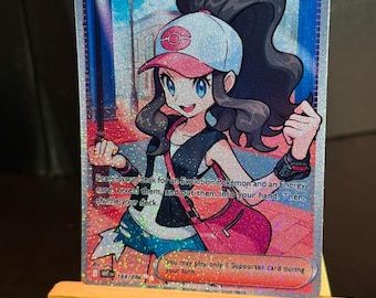 Hilda Trainer Pokémon-Karte, handgefertigt, weißer Flare