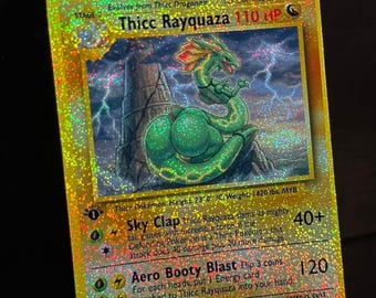 Thicc Rayquaza Pokemon Card Handmade - Etsy