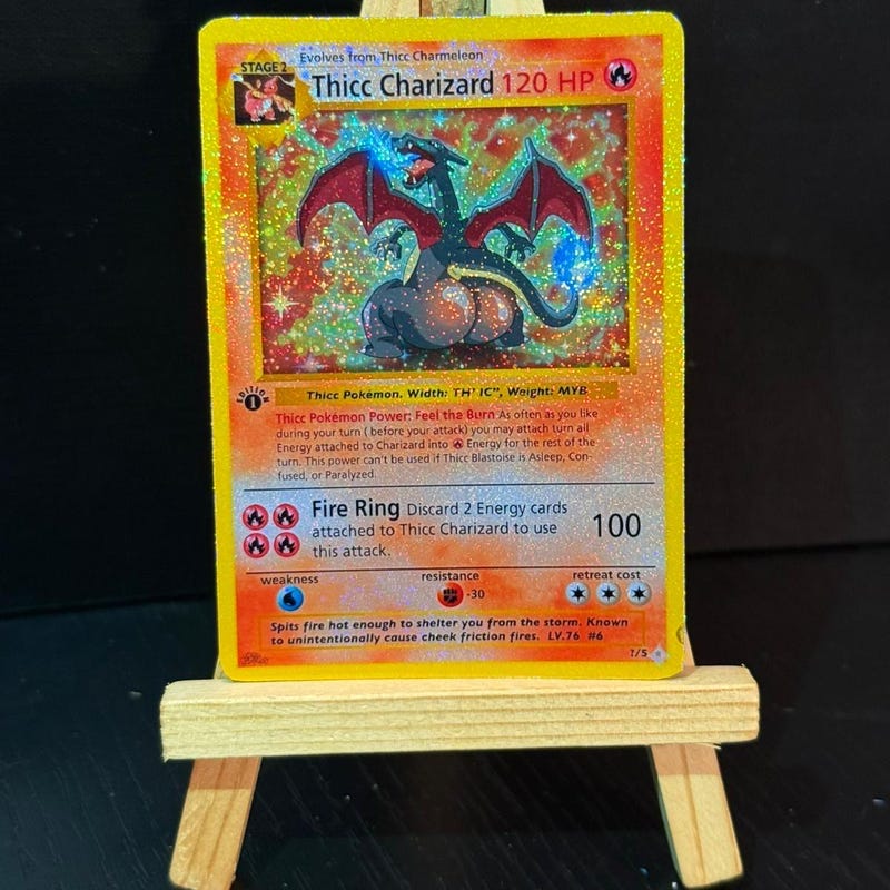 Thick Charizard Card - Etsy