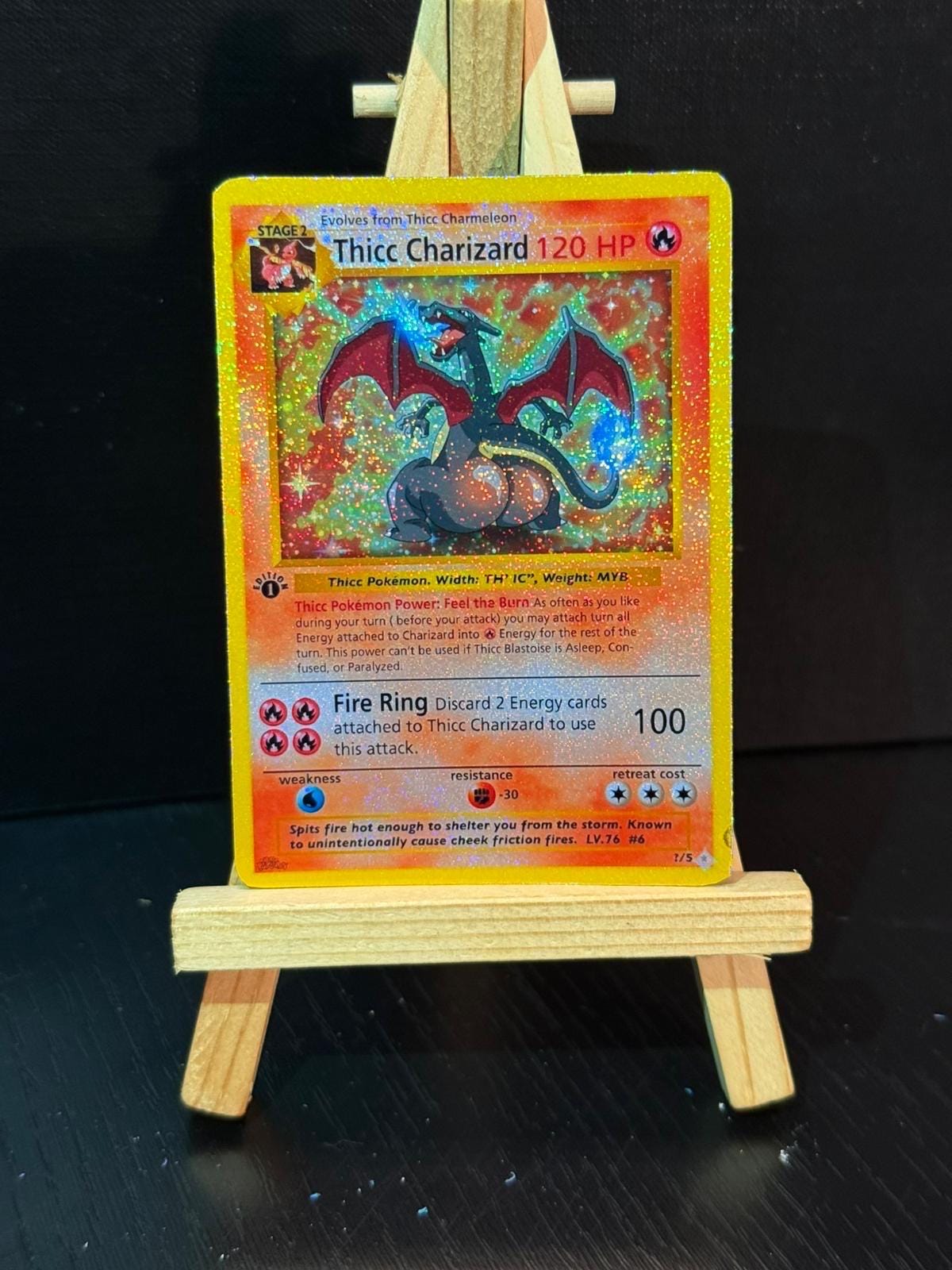 Thicc Charizard Shiny Shining Card Handmade - Etsy