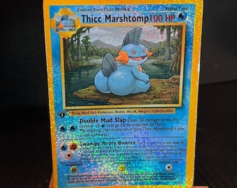Handgefertigte Pokémon-Karte „Thicc Marshtomp“