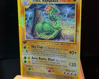 Handgefertigte, dicke Rayquaza-Pokémon-Karte