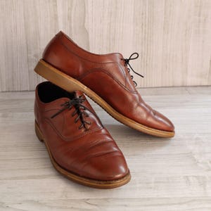 Vintage Dexter 8.5 C Wingtip Oxford Dress Shoes Cognac Brown Leather Made In USA $_57.PNG?set_id=880000500F main image 3