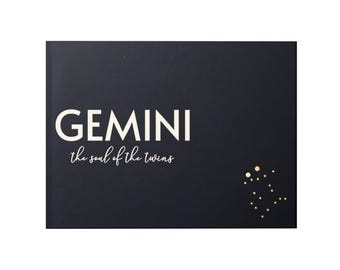 Libro d'arte letteraria Gemelli, ritratto zodiacale con copertina rigida, regalo di astrologia moderna