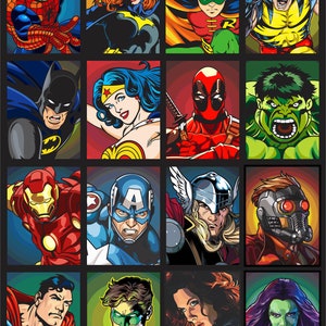 Impression de carte postale de super-héros - 5"x7 »