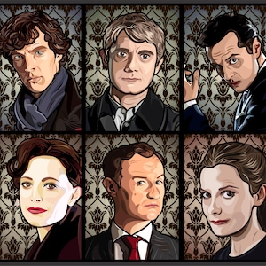 6 Pack Sherlock Aufkleber