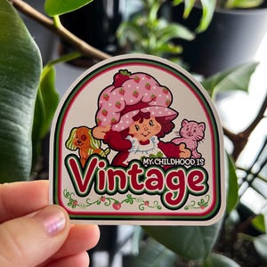 My Childhood is Vintage - Strawberry Shortcake DieCut Sticker | Waterproof