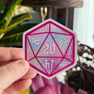D20 Pastel Galaxy DieCut Sticker | Waterproof