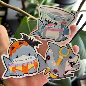 Jeff the Landshark DieCut Sticker Trio | Waterproof