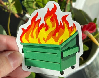 Dumpster Fire DieCut Sticker | Waterproof