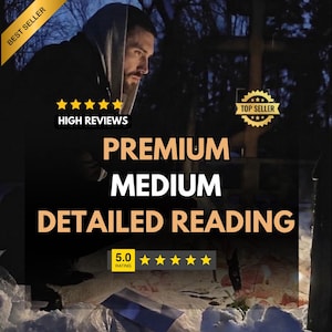 May include: An image with a person wearing a hooded sweatshirt, with text that reads "PREMIUM MEDIUM DETAILED READING". The image also includes the text "HIGH REVIEWS", "BEST SELLER", "TOP SELLER", and a 5-star rating.