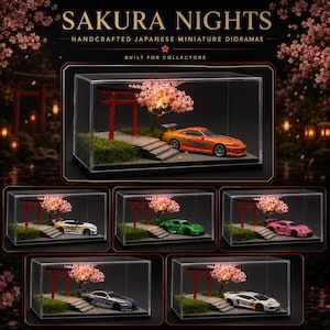 Torii Shrine Themed Handmade 1:64 Scale Diorama Display Case For Diecast Car