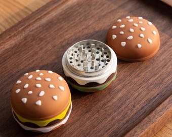 Hamburger Grinder Geschenk für Ihn - Süßer Gewürzzerkleinerer, Neuheit Tabakmühle, Freund Weihnachtsgeschenk, Einzigartiges Raucherzubehör